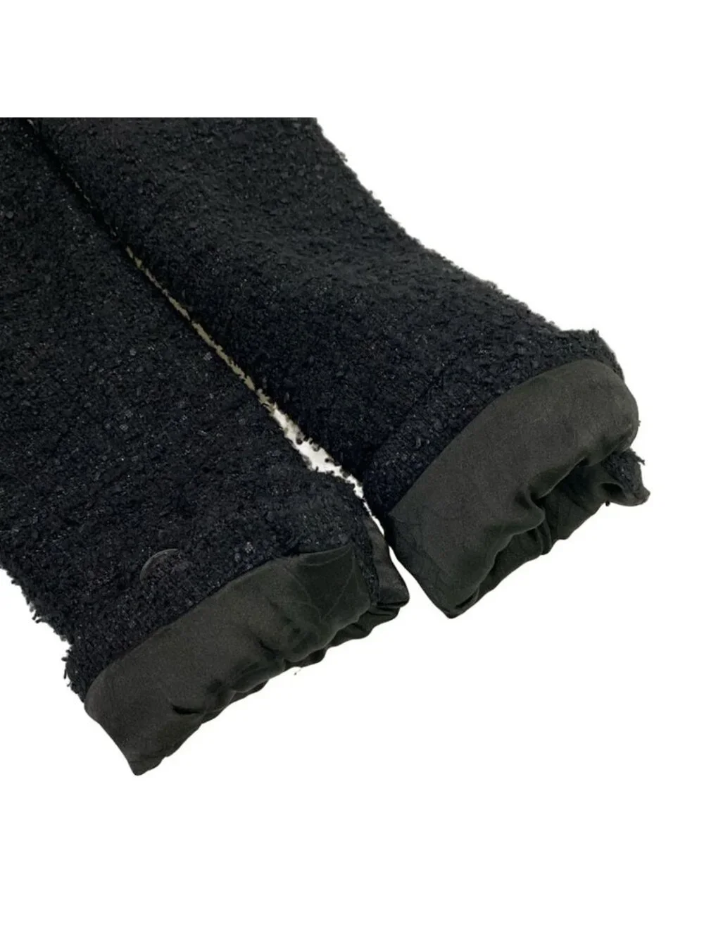 Chanel Jacket M Black CC Logo Button Tweed Long Sleeve Wool